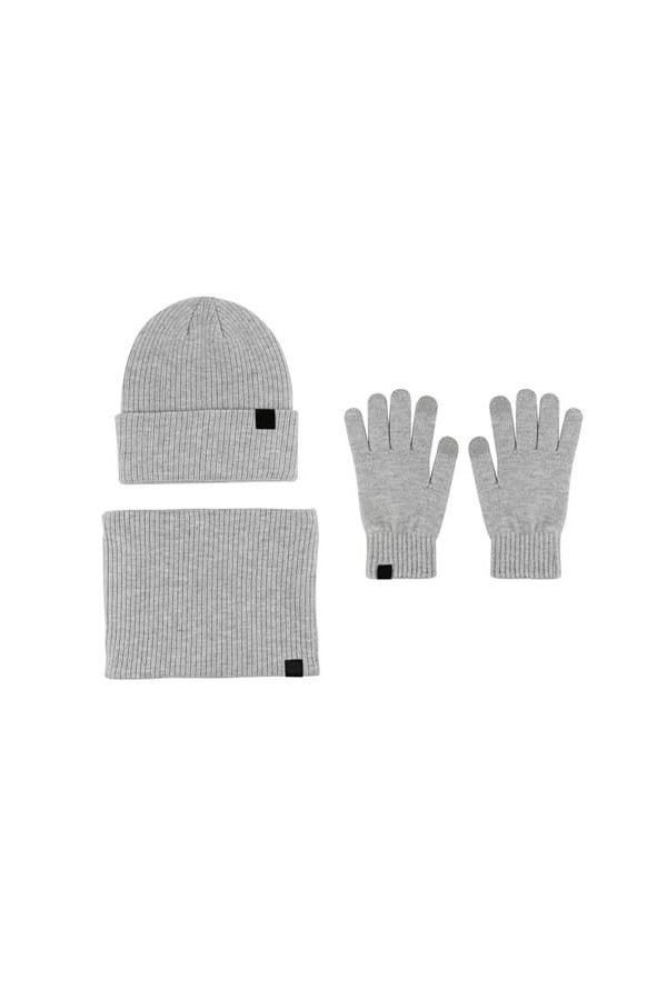 Femmes et hommes automne hiver chaud mignon laine chapeau écharpe gants souple trois pièces hiver neige tricot bonnet moufles