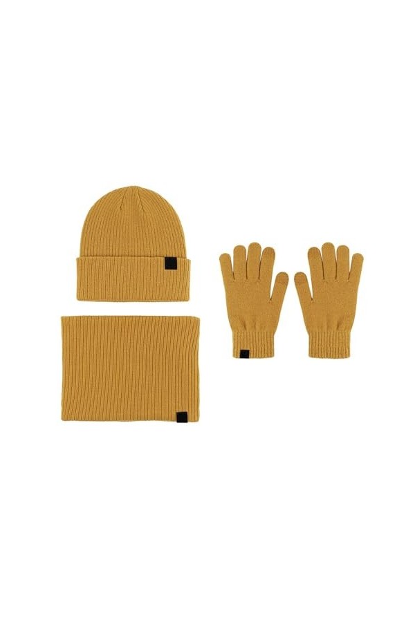 Femmes et hommes automne hiver chaud mignon laine chapeau écharpe gants souple trois pièces hiver neige tricot bonnet moufles