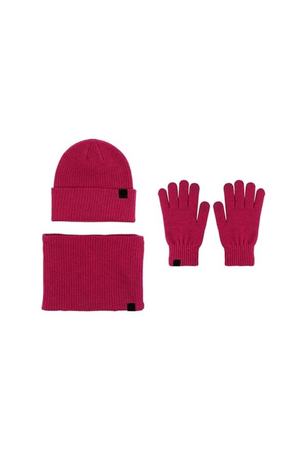 Femmes et hommes automne hiver chaud mignon laine chapeau écharpe gants souple trois pièces hiver neige tricot bonnet moufles