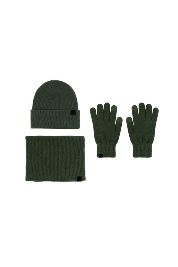 Femmes et hommes automne hiver chaud mignon laine chapeau écharpe gants souple trois pièces hiver neige tricot bonnet moufles