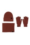 Femmes et hommes automne hiver chaud mignon laine chapeau écharpe gants souple trois pièces hiver neige tricot bonnet moufles