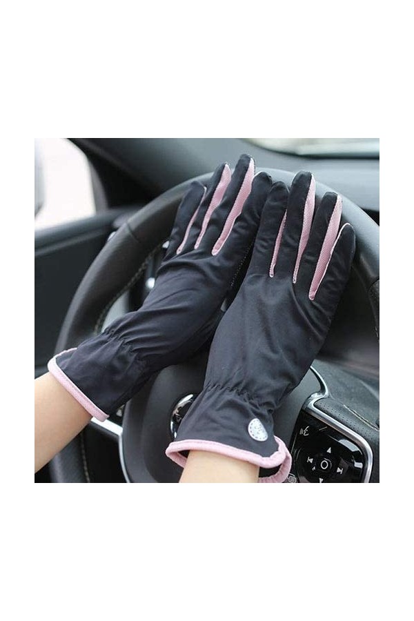 Moufles en tissu de couleur assortie, protection solaire antidérapante pour femmes et gants anti-ultraviolets respirants à sé