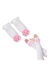 SIROLISA Moufles 3D en silicone avec oreilles de chat, queues de chat, orteils en forme de patte de chat, chaussettes hautes 