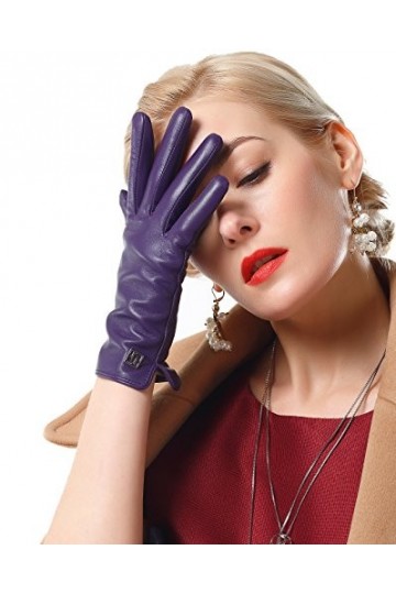 NappaNovum Gants en cuir nappa souple pour femme - Multicolore, Écran tactile violet, XX-Large