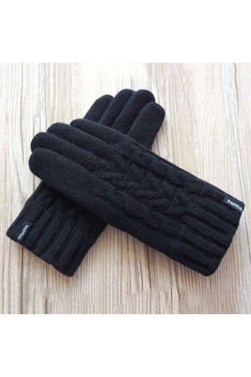 BUDBYU Gants Chauds Double Couche en Velours épais pour Mitaines Froides en Automne et en Hiver Gants en Laine tricotés pour 