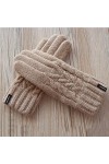 BUDBYU Gants Chauds Double Couche en Velours épais pour Mitaines Froides en Automne et en Hiver Gants en Laine tricotés pour 