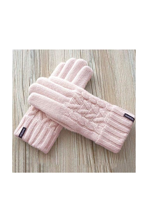 BUDBYU Gants Chauds Double Couche en Velours épais pour Mitaines Froides en Automne et en Hiver Gants en Laine tricotés pour 