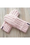 BUDBYU Gants Chauds Double Couche en Velours épais pour Mitaines Froides en Automne et en Hiver Gants en Laine tricotés pour 