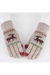 Focisa Gants Gloves Moufles Hiver Homme Femme Écran Tactile Rétro Noël Cerf Tricoté Gants Dames Épaissie Gants Chaud Neige Wa