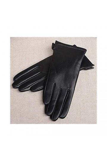 AiKoch Véritable Gants en Cuir Gants Écran Noir Tactiles dhiver Épais Moufles De Femmes Cold Protection Color : Black, Glov