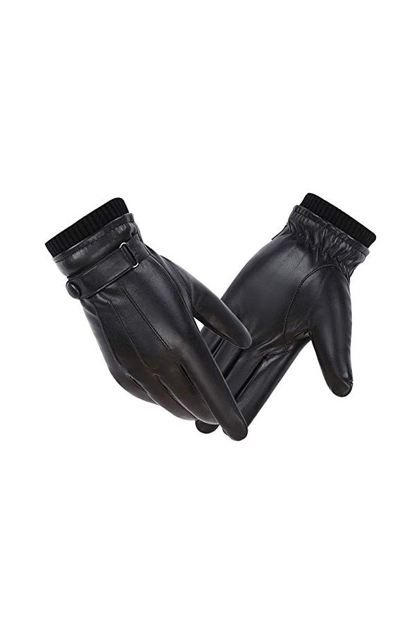 SHUBIAO Gants chauds pour femmes, gants décran et dhiver, gants pour hommes, moufles pour femmes couleur : noir, taille : 