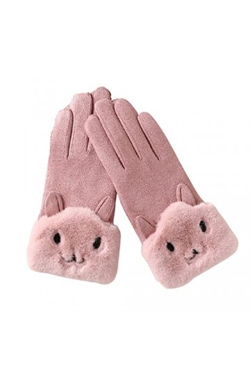 ZAJ Garder au Chaud Gant à écran Tactile - Gant à Doigt Daim avec Doublure en Peluche Douce - Gant à Coupe-Vent Confortable -