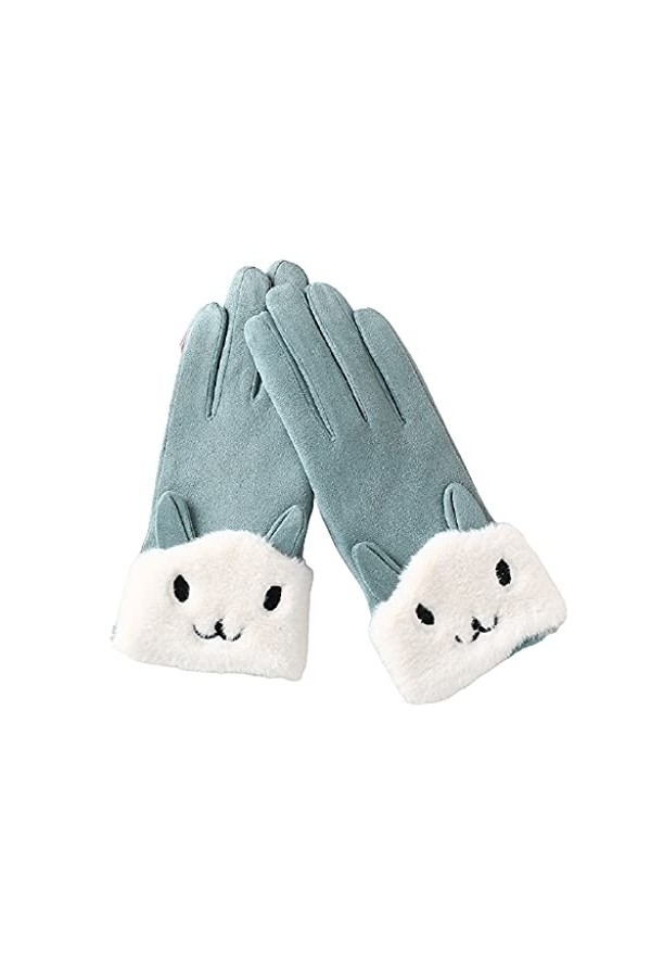 ZAJ Garder au Chaud Gant à écran Tactile - Gant à Doigt Daim avec Doublure en Peluche Douce - Gant à Coupe-Vent Confortable -