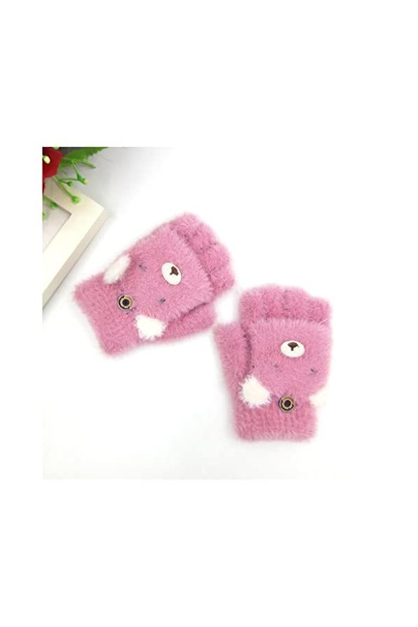 Gants Dhiver Pour Hommes/femmes Gants convertibles hivernaux retournez les mitaines de dessus avec lours denfants mink dow