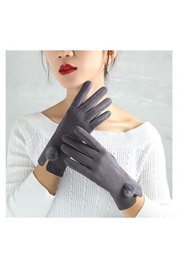 JSJJEDC Écran Tactile de Chaleur dhiver for Femmes Plus Doublure de Velours épaissie Gants à Vent déquitation Mignon Coule