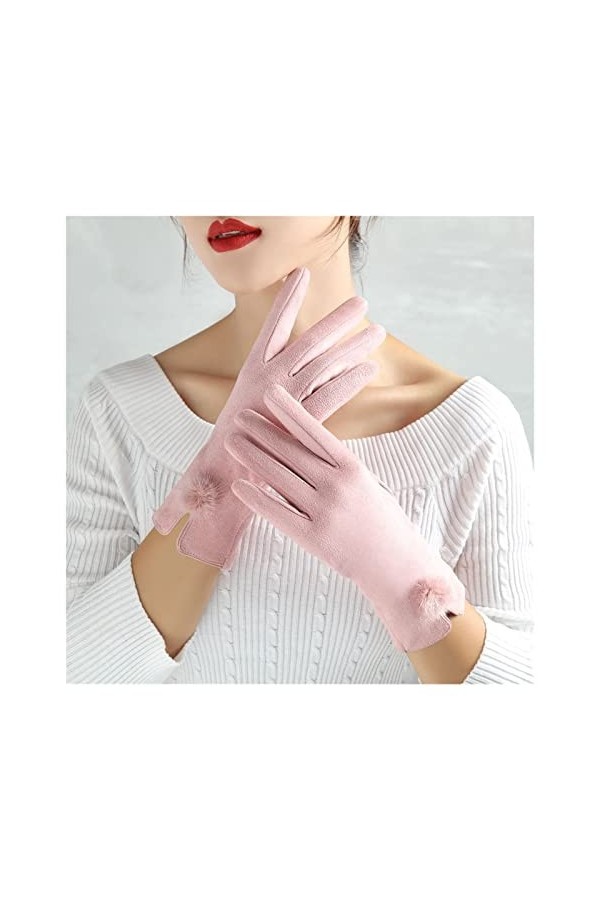 JSJJEDC Écran Tactile de Chaleur dhiver for Femmes Plus Doublure de Velours épaissie Gants à Vent déquitation Mignon Coule