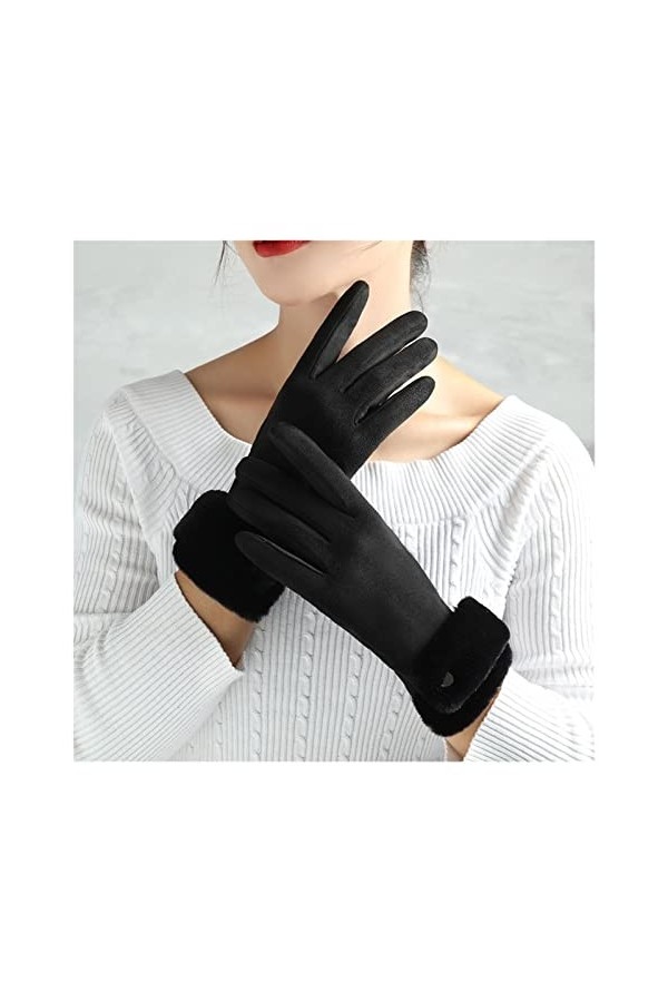 JSJJEDC Écran Tactile de Chaleur dhiver for Femmes Plus Doublure de Velours épaissie Gants à Vent déquitation Mignon Coule