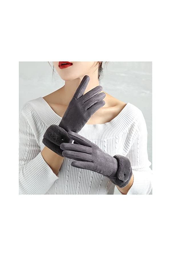 JSJJEDC Écran Tactile de Chaleur dhiver for Femmes Plus Doublure de Velours épaissie Gants à Vent déquitation Mignon Coule