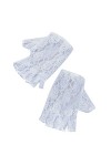 Dame Robe Gants Dames Fantaisie Noir Femmes Gants en Dentelle sans Doigts Femmes Mitaines Confortable et léger Color : White