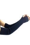 Yijinstyle Manchettes pour Femmes Gants Longs Extensibles Sans Doigts Gris 3 