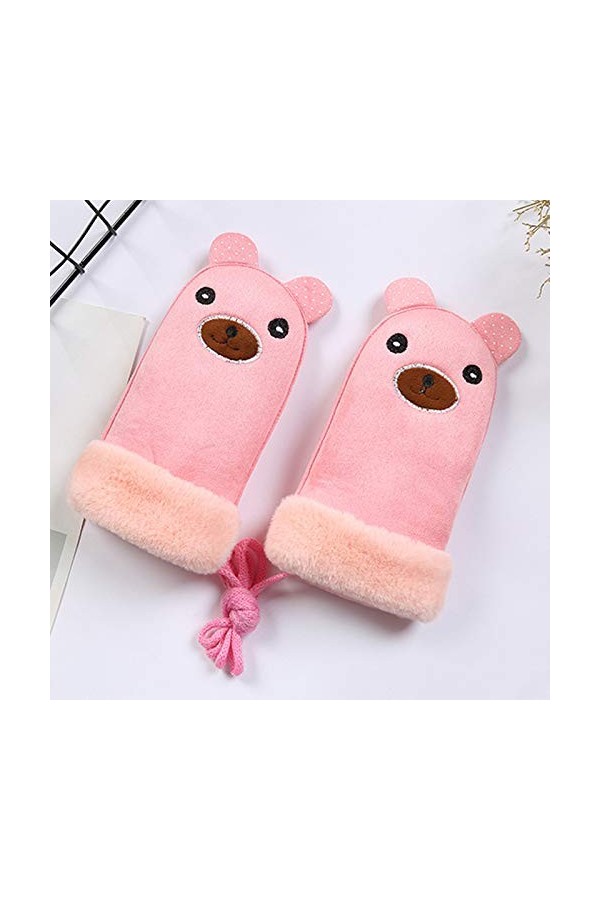 Gants Chauds Pour Enfants, Velours En Peau De Daim, Col Licou Étudiant, Mignon Et À La Mode Taille unique B Kaki