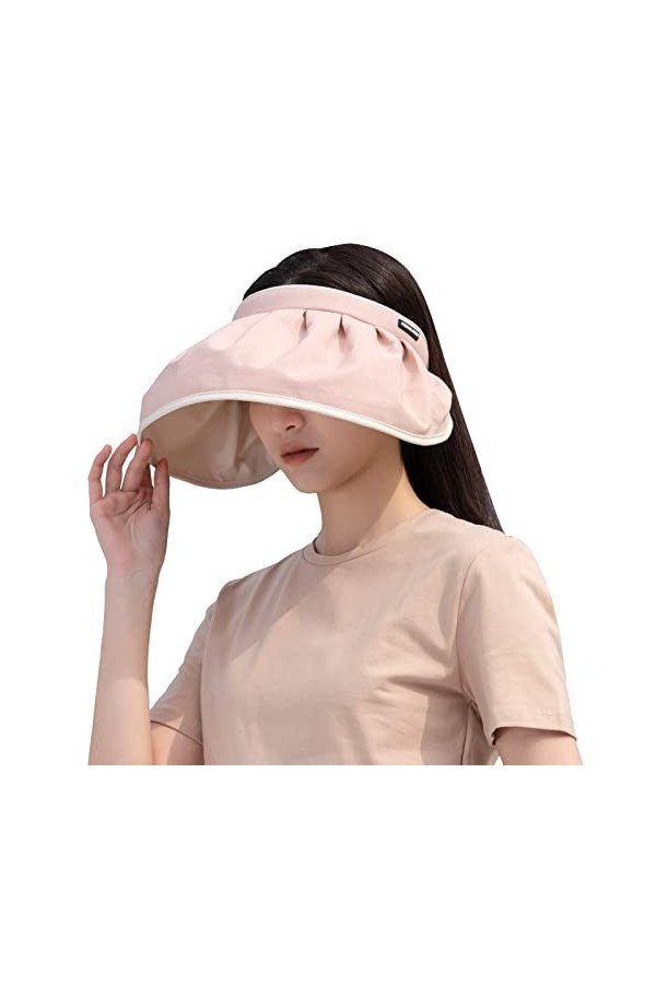 FEOYA Casquette Solaire Fille en Coton Protégé en Plein Air Anti-UV Coupe-Vent Noeud Papillon Respirant Pliable Doux Confort 