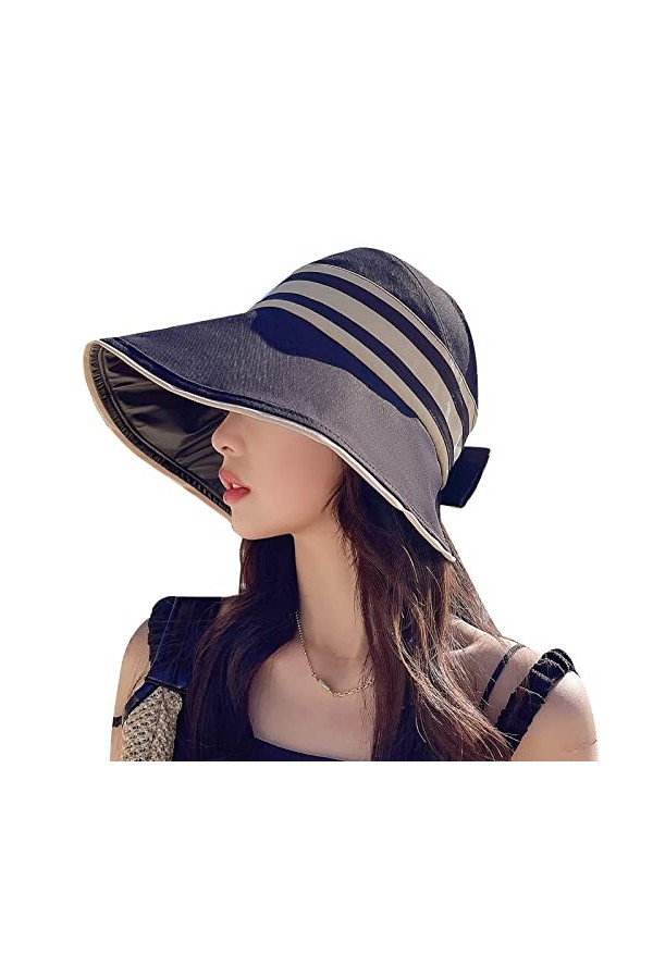 FEOYA Casquette Solaire Fille en Coton Protégé en Plein Air Anti-UV Coupe-Vent Noeud Papillon Respirant Pliable Doux Confort 