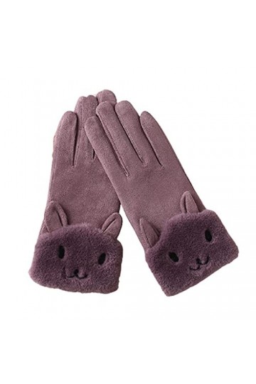 ZAJ Garder au Chaud Gants Chauds for Femmes - Gants dhiver avec Doublure en Peluche Douce - Gant Chaud à Coupe-Vent - Gants 