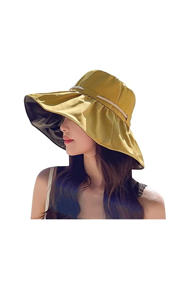 FEOYA Casquette Solaire Fille en Coton Protégé en Plein Air Anti-UV Coupe-Vent Noeud Papillon Respirant Pliable Doux Confort 