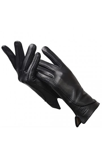 Gants dhiver simples et chauds en cuir pour femme