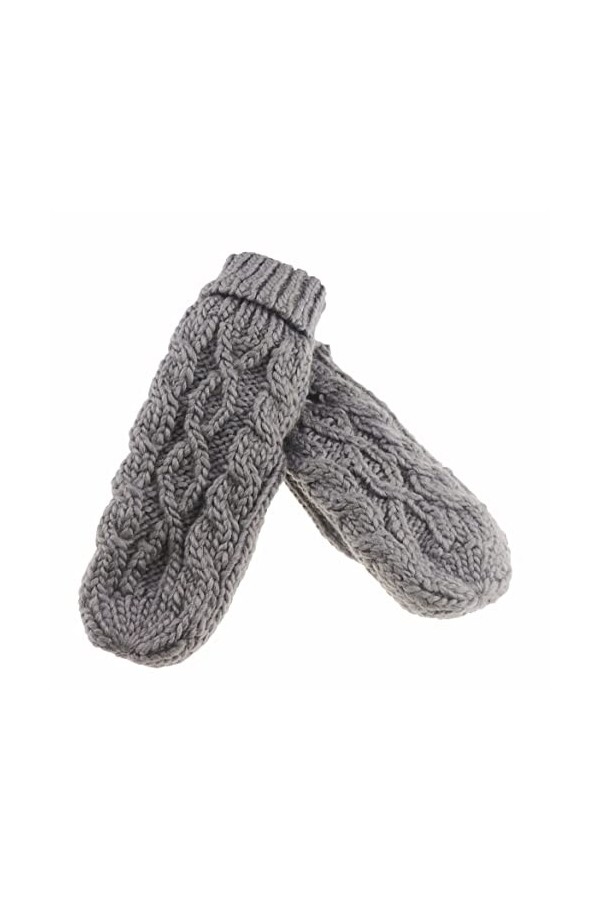 Glamour Girlz Moufles thermiques épaisses et chaudes pour femme, gris foncé, taille unique