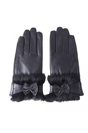 Gants DHiver Pour Gants Chauds Femmes Young Styles DÉquitation Et Froids Moufles Bowknot Moufles Color : Noir, Size : One 