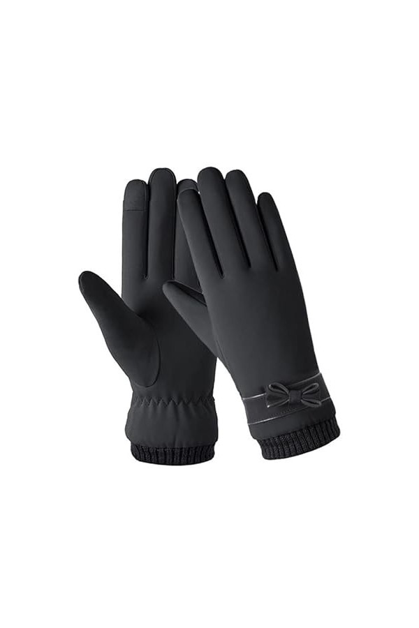 SYT-MD Gants, Gants Femme Hiver extérieur Coupe-Vent imperméable en Peluche Mitaines Chaudes Dame écran Tactile Mode Doux Fem