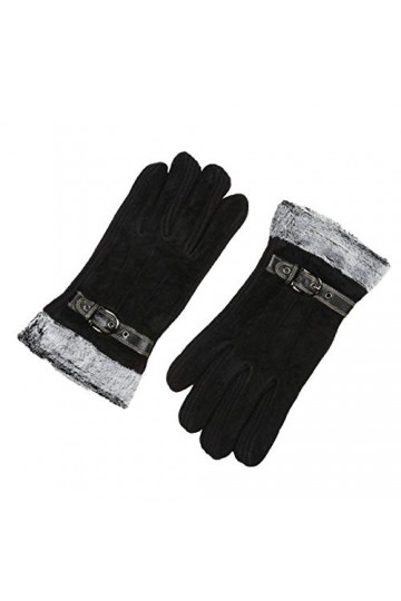 Gant Hommes Chaud Simple De Mode Young Styles Et Élégant Couleur Unie Extérieure Épaissir Moufles Mitaines Color : Noir, Siz