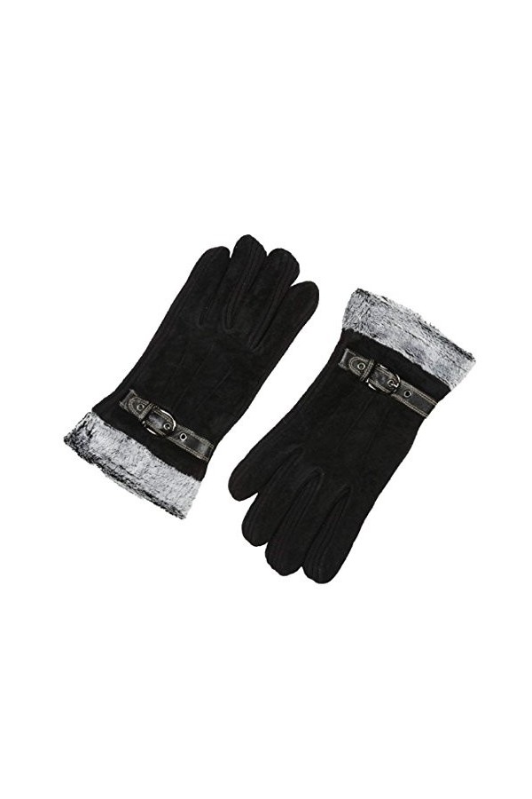 Gant Hommes Chaud Simple De Mode Young Styles Et Élégant Couleur Unie Extérieure Épaissir Moufles Mitaines Color : Noir, Siz