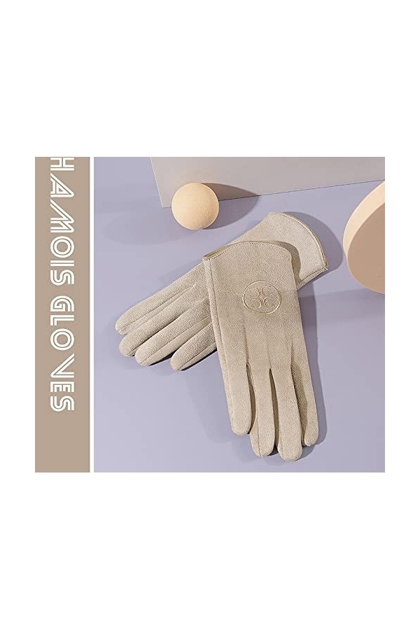 Lebooa Gants Chauds hivernaux, Gants décran tactiles Ouvertes, Gants épais à Coupe-Vent pour Femmes, Cadeau danniversaire D