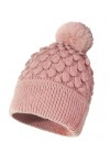 JFAN Bonnet Tricoté Pompon Fourrure Femme dhiver Bonnets Hiver Chaud Chic Casquettes Bonnet Unisex Doublure,Rouge,Taille Uni