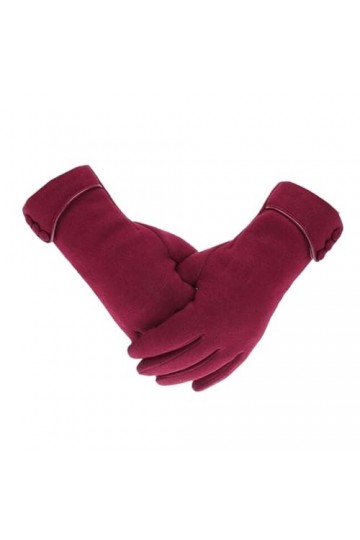 ERICAT Gants dhiver Automne Gants Chauds Mitaines de Poignet Conduite Ski Gant Coupe-Vent Color : Wine Red, Size : 1 Size 