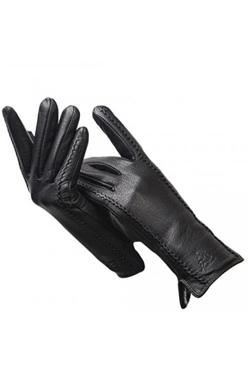 Gants dhiver en cuir véritable imitation daim pour femme - Gants dhiver en peau de mouton véritable - Résistance au froid -