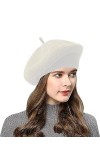 CheChury Béret Français Chapeau Laine Chapeau de Béret Femme Chapeaux Classique Français Bonnet Automne Béret Basco Chaud Tri