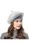 CheChury Béret Français Chapeau Laine Chapeau de Béret Femme Chapeaux Classique Français Bonnet Automne Béret Basco Chaud Tri
