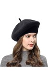 CheChury Béret Français Chapeau Laine Chapeau de Béret Femme Chapeaux Classique Français Bonnet Automne Béret Basco Chaud Tri