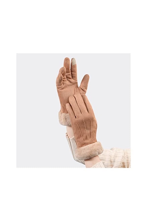 HXJ Gants Chauds hivernaux Dames Plus Velvet Touch Touch Screen Gants Coupe-Vent et Pluie Pouce de Peluche de la Pluie Vacanc