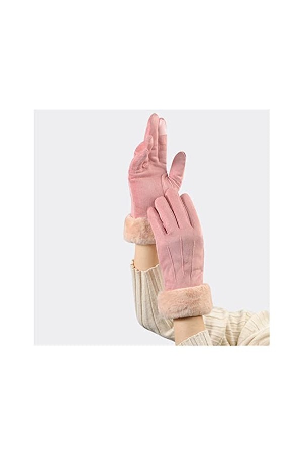 HXJ Gants Chauds hivernaux Dames Plus Velvet Touch Touch Screen Gants Coupe-Vent et Pluie Pouce de Peluche de la Pluie Vacanc