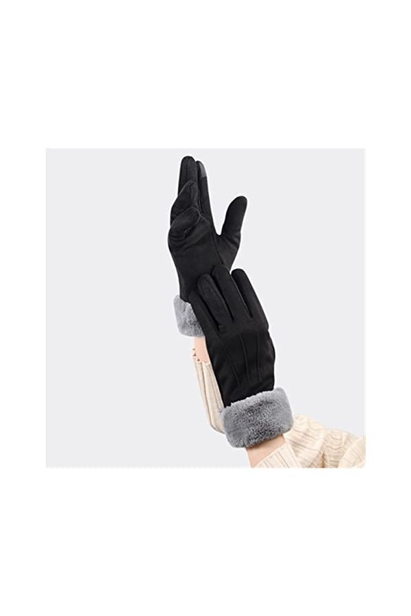 HXJ Gants Chauds hivernaux Dames Plus Velvet Touch Touch Screen Gants Coupe-Vent et Pluie Pouce de Peluche de la Pluie Vacanc