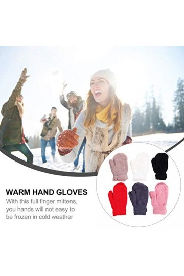 CLISPEED 6 Paires de Gants de Moufle dhiver Mitaines Doublées de Polaire Thermique Chauffe-Mains à Doigt Complet pour Femmes