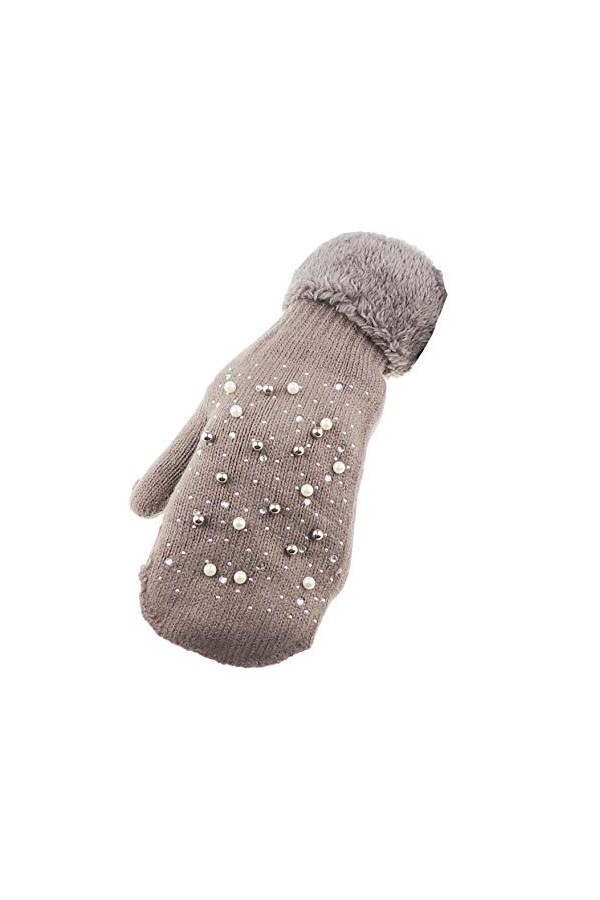 Glamour Girlz Mitaines chauffe-mains en tricot de luxe avec doublure en polaire thermique pour femme et fille - Chauds pour l