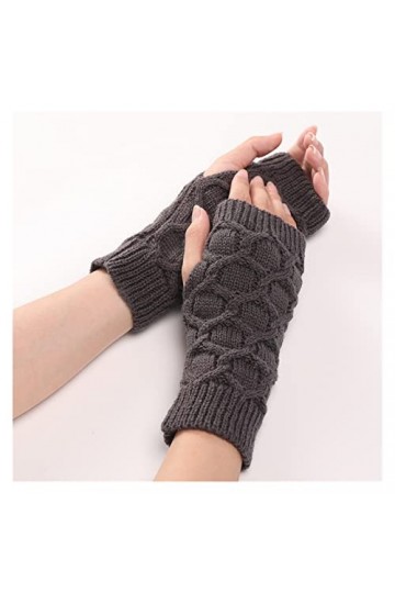 JSJJEDC Gants à Demi-Doigts de Laine tricoté for Femmes Couleur : B, Gloves Size : 21x7.5cm 