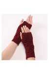 JSJJEDC Gants à Demi-Doigts de Laine tricoté for Femmes Couleur : B, Gloves Size : 21x7.5cm 