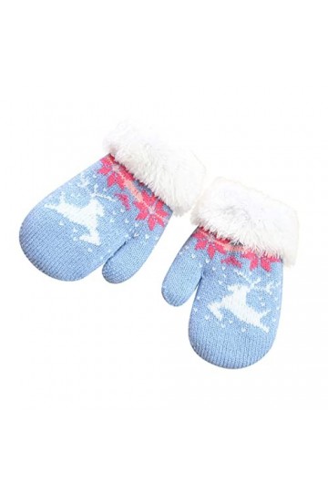 PAREKS Mitaines mignonnes épaissies chaudes for filles et gants for garçons gants mitaines femmes Color : Blu, Size : Einhei